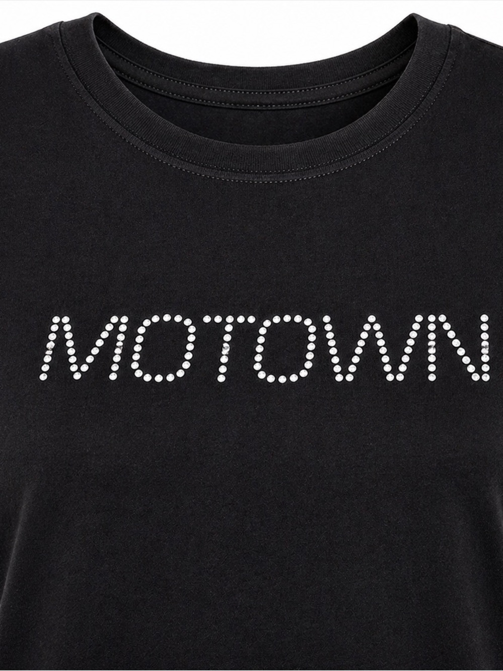Motown Rhinestone Graphic Tee Black Size XL Fits Like L Vintage Music Shirt